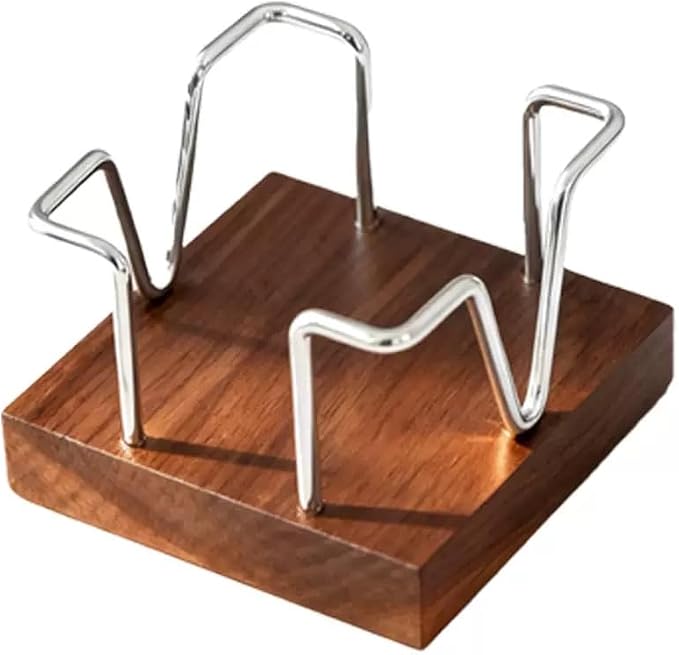 Walnut Wood Sticky Note Holder, 3 x 3 inch Self Stick Note Pad Holder, Post It Note Dispenser Desk Accessories for School and Office Desk Organizer