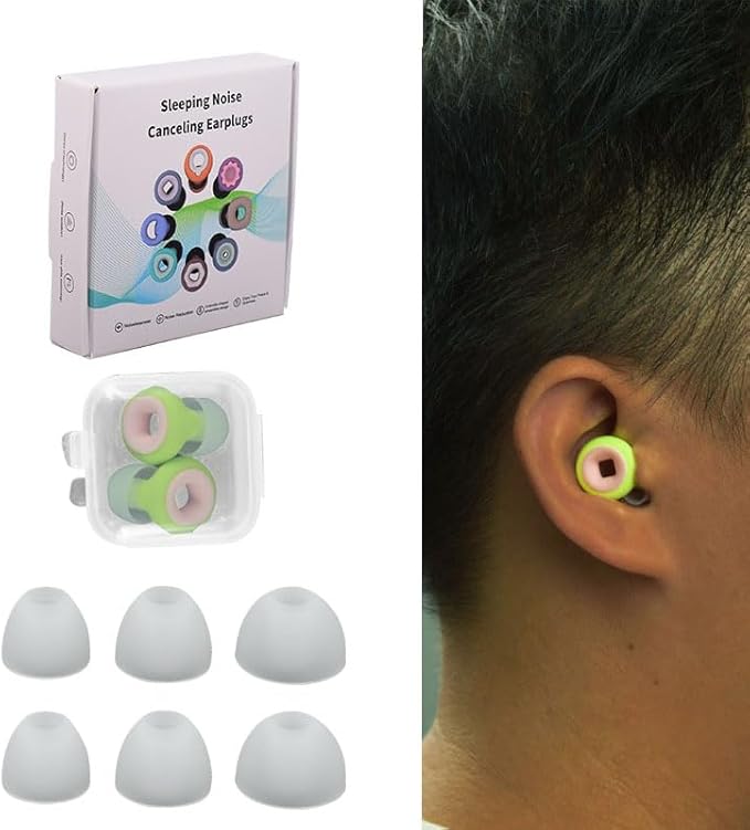1 Box Sleeping Noise Canceling Earplugs,Protection for Focus,Travel,Concerts,Sports & Noise Sensitivity Reusable Ear ProtectionNoise reducing Soft Silicone earplugs (Yellow Pink, 1 Count (Pack of 1))
