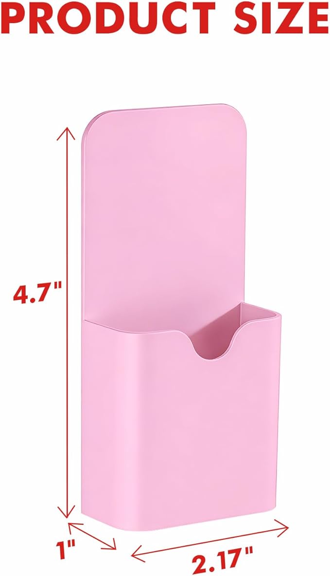 BEYGORM 4 Pack Magnetic Pen Holder for Whiteboard, Upgraded 1.5 mm Pencil Cup Organizer for Dry Erase Markers, Ideal Classroom, Office, Refrigerator, Locker (Pink)
