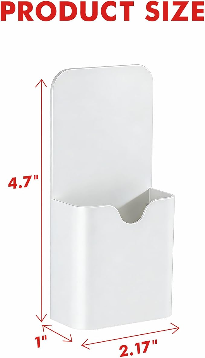 BEYGORM 4 Pack Magnetic Pen Holder for Whiteboard, Upgraded 1.5 mm Pencil Cup Organizer for Dry Erase Markers, Ideal Classroom, Office, Refrigerator, Locker (White)