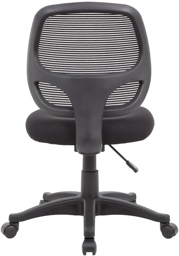 Scranton & Co Commercial Grade Mesh Task Chair, Black Linear Mesh Back, Lumbar Support, Adjustable Seat Height, 19" W x 25.5" D x 35-40" H, Heavy-Duty Home Office Chair with Nylon Base