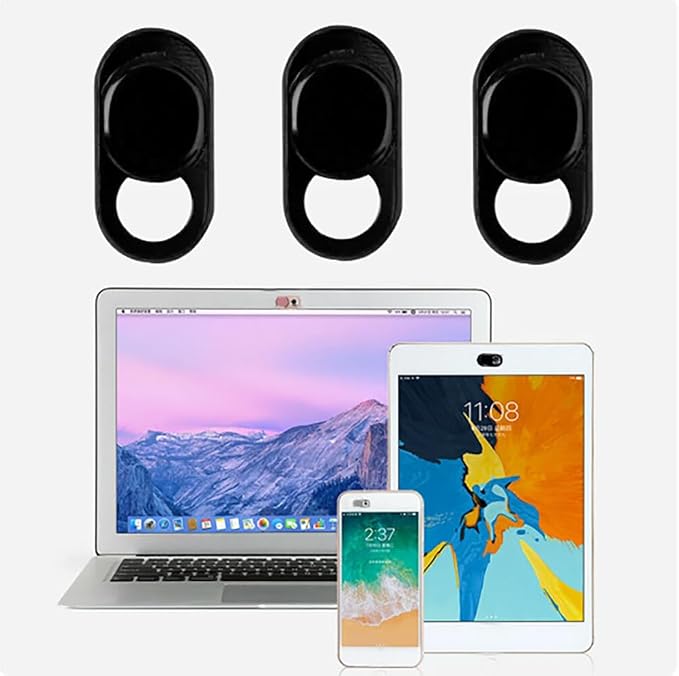 3pcs Metal Camera Lens Cap, Ultra Thin Camera Privacy Cover Webcam Cover Blocker Slider for Smartphone Tablet Desktop Laptop