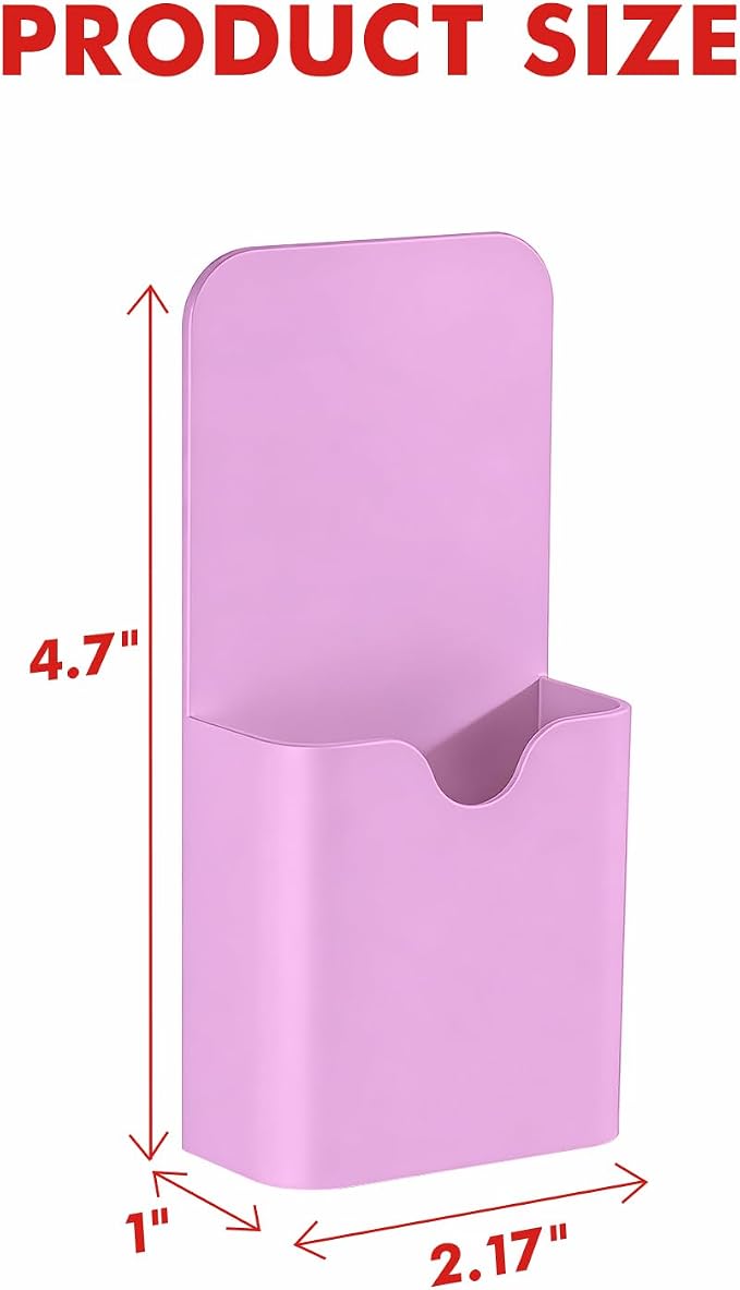 BEYGORM 4 Pack Magnetic Pen Holder for Whiteboard, Upgraded 1.5 mm Pencil Cup Organizer for Dry Erase Markers, Ideal Classroom, Office, Refrigerator, Locker (Purple)
