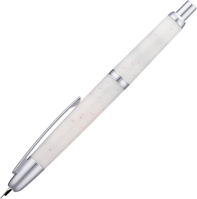 Jinhao 20 Press Fountain Pen, Snow White Retractable Medium Nib with Ink Converter Set (Silver Clip)