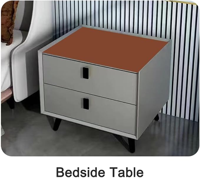 Leather Desk Protector, 1.8mm Thick, Waterproof & Scratch - Resistant Nightstand Cover, for Dining Room, Office, Dresser, Bedside (Brown+Gray, 14x24 Inches)
