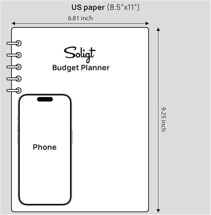 Monthly Budget Planner Book (Undated) with 12 Pockets for Income, Debt, Saving, Expense and Bill Tracker Organizer, Financial Planner for Men and Women, Dark Green, Spiral Design