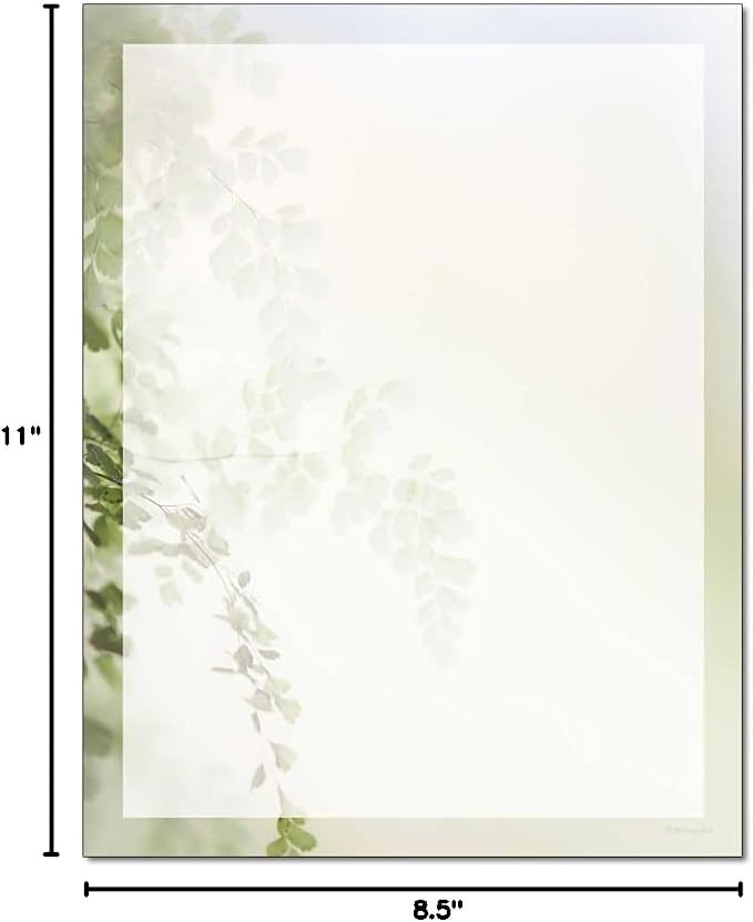 Spring Tree Letterhead, 25 Pack - 8.5 x 11 inches, DIY Printing, Laser & Inkjet Printer/Copier Compatible