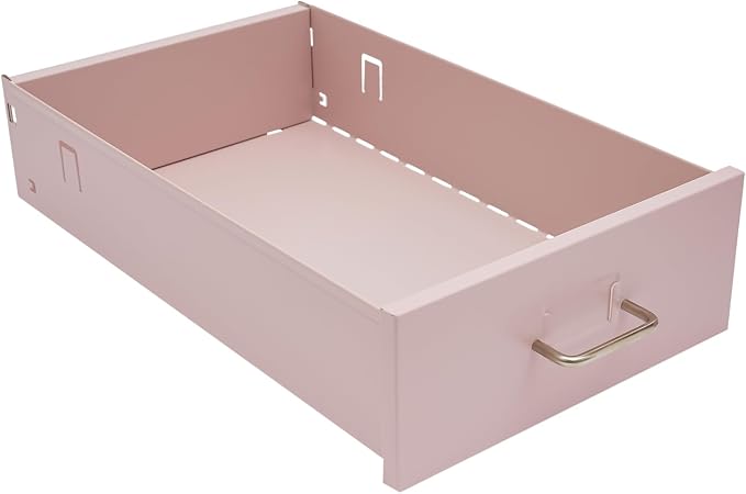 3 Drawer File Cabinet with Lock, Freestanding Filing Metal Drawers Organizer Vertical Metal Rolling Organizer Movable Under Desk Cabinet with Wheels for Home Office Living Room Study (3 Tiers Pink)