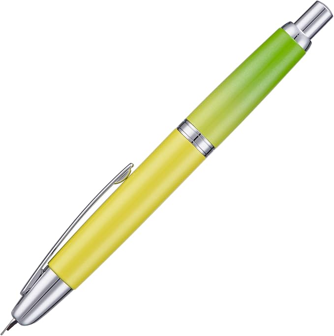 Jinhao 10 Press Fountain Pen with Box, Gradient Green Retractable Medium Nib with Ink Converter Set (Silver Clip)