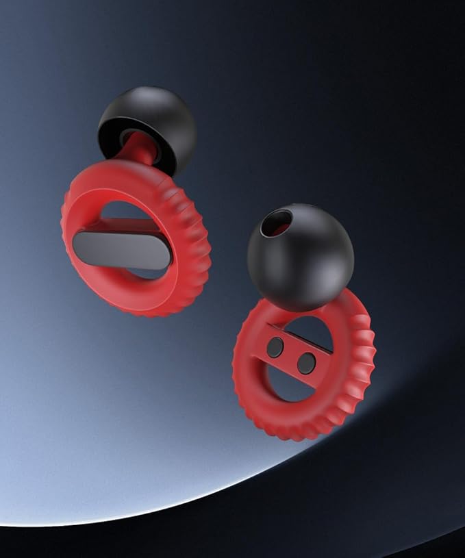 Ear Plugs for Sleeping Noise Cancelling EarPlugs Reusable Ear Protection for Musicians,Rave,Focus,Moto and Sleep 25dB Silicone Earplugs Noise Reduction 8 Pair Ear Tips (XS/S/M/L) Red-Black