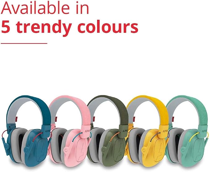 Alpine Muffy Kids - Hearing Protection - CE & ANSI Certified - Adjustable for Ages 3-16 years - Noise Cancelling Headphones - 25dB Sound Reduction Ideal for Protection and Concentration Aid - Pink