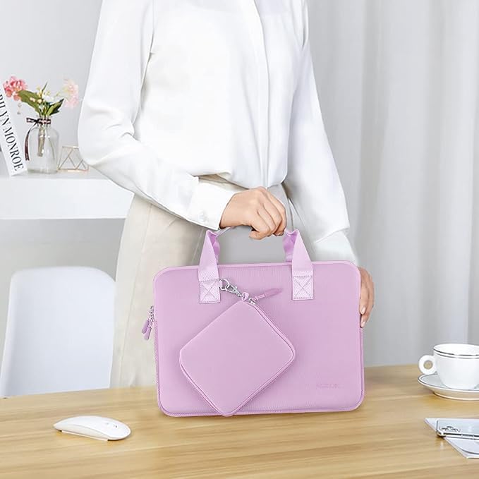 Hseok Laptop Sleeve 13.3-14 inch Case with Small Pouch, Neoprene Computer Bag Compatible with MacBook Neo/Pro 14 M5/M4/M3/M2/M1, Mac Air/Pro 13.3, XPS 14 and Most 13-14 inch Notebooks,L02P01