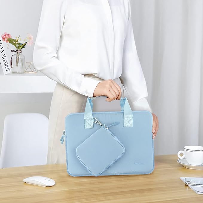 Hseok Laptop Sleeve 13.3-14 inch Case with Small Pouch, Neoprene Computer Bag Compatible with MacBook Neo/Pro 14 M5/M4/M3/M2/M1, Mac Air/Pro 13.3, XPS 14 and Most 13-14 inch Notebooks,S02B01
