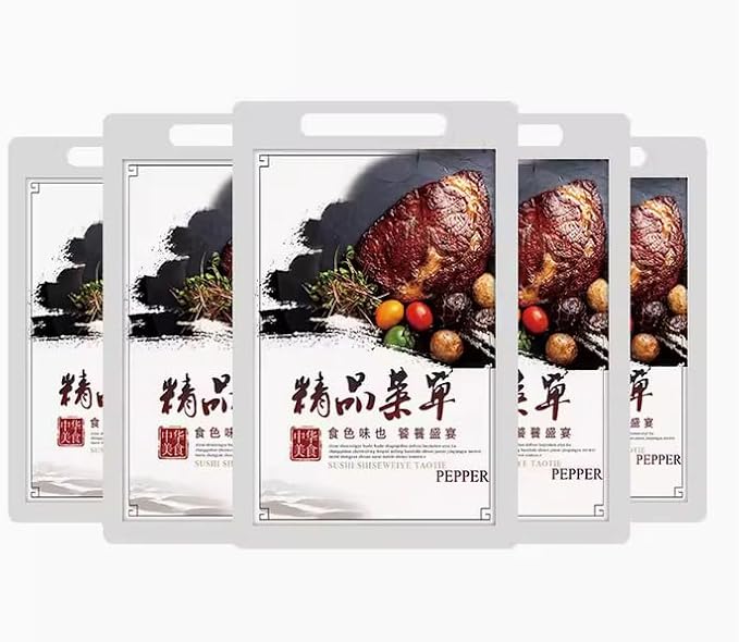 6 Pages A5 Clear Acrylic Sign Holder,Beech Base Flip Table Sign Double Display Holder T Type Menu Holders 12 Sides Picture Paper Card Store Office Retail Show Fair -Vertical (6x8inch)