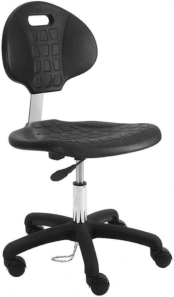 BenchPro Table Height Chair/Stool-Easy to Clean Premium Ergonomic ESD Polyurethane Chair. 5" of Height Adjustment (16"-21" Seat Ht). 450 lb Capacity. for Automotive, Lab, Cleanroom, Home