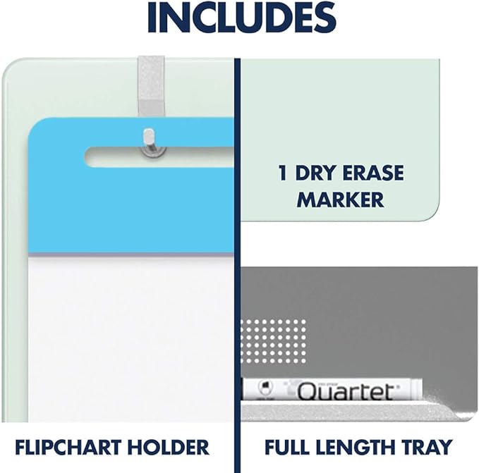 Quartet Easel, Magnetic, Glass Whiteboard, 4' x 3', Reversible, Portable, Flip Chart Holder, Infinity (ECM43G)