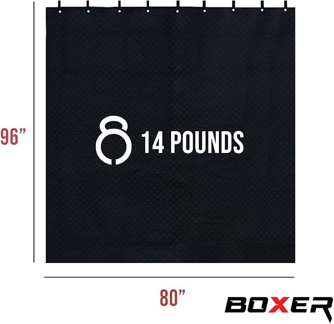 Boxer Tools Studio Grommeted Sound Dampening Blanket 80 in. x 96 in. Light Blocker, Moving Blanket, General Indoor/Outdoor Use, Machine Washable (2)