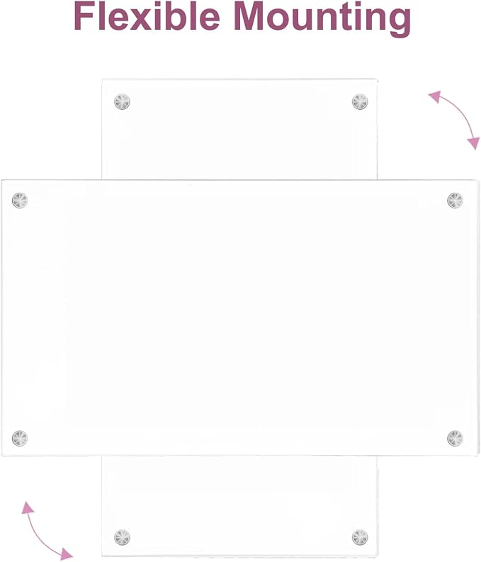TORASO Glass Dry Erase Board for Wall, Glass Dry Erase Board WhiteBoard, 13.6" x 8.3" A4 Size, Hang Papers for Home, Office, School (BB-WH-A4)