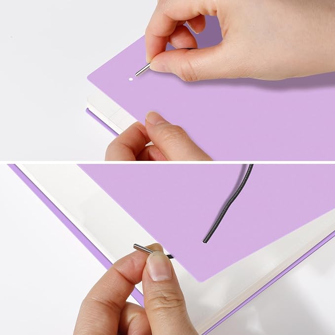 AHGXG Dotted Journal - Dot Grid Spiral Notebook A5, 160 Pages, 100 GSM Thick Paper, Waterproof Plastic Cover Journals for Bullet Journaling, Sketching, 5.7" x 8.3", Purple