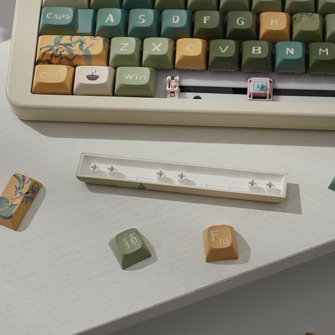 Sumgsn 156 Keys PBT Custom Keycaps URE Profile Dye Sub Keycap Set Fit for 60% 65% 75% 95% Cherry Mx Switches Mechanical Keyboard