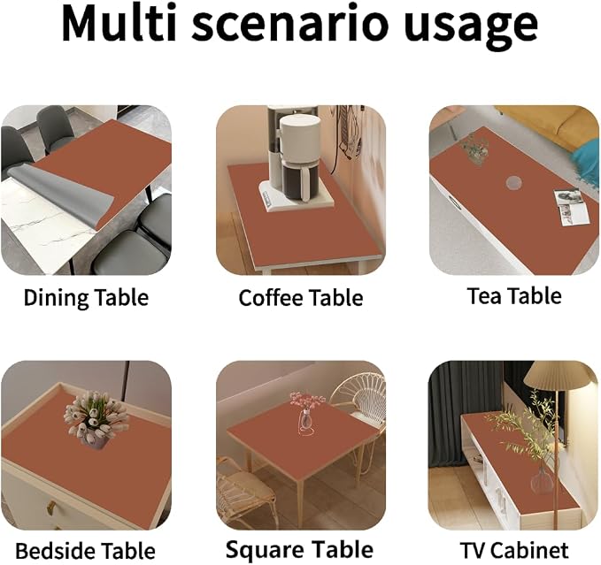 Large Desk Mat - 18x72 Inch Waterproof Easy to Clean Can Conceal Flaws Protector The Table Top from Scratches Used for Coffee Table Office Table Dresser(Brown+Gray 18x72)