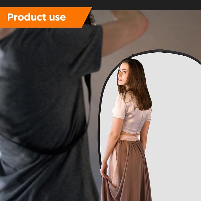 Portable Chromakey Black and White 2-in-1 Foldable Pop-Up Backdrop with Stand, 150 x 200 cm Foldable Panel for Photo, Video, Live Stream, etc. (Black & White)