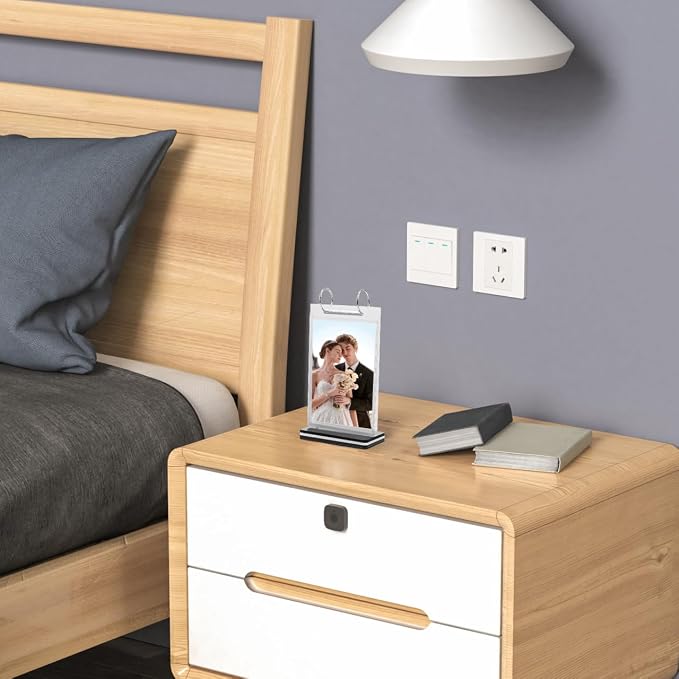 SEWACC Flip Menu Stand, Vertical Table Card Flip Acrylic Display Sign Holder Calendar Type Multi-Page Poster Photo Display T-Shaped Desktop Folder with Base, 21.00X11.50X6.00CM, Transparent