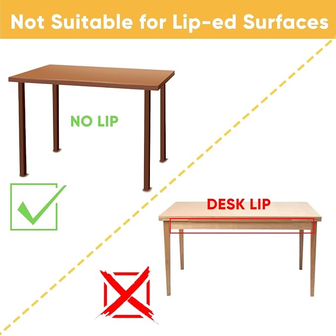 2 Pack Under Desk Hanging Shelf Drawer Organizer, Attachable Plastic Hidden Storage Tray, Easy Adhesive Mount Holder for Standing Tables, Office, Counters, Cabinets, Workstations - White