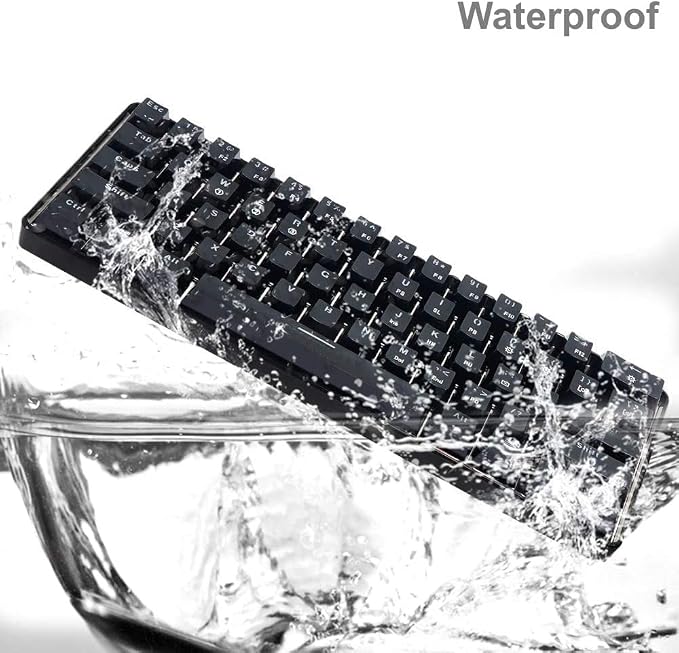 HK Gaming GK61 Mechanical Gaming Keyboard 60 Percent | 61 RGB Rainbow LED Backlit Programmable Keys | USB Wired | for Mac and Windows PC | Hotswap Gateron Optical Red Switches | Red