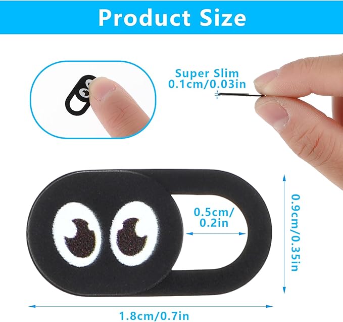Amabro 8PCS Webcam Cover Slide, Thin Phone Camera Cover Laptop Computer Camera Cover Slide Blocker Slider Lens Cover Protector Protect Privacy Security Fits Desktop PC Tablet Pad(Eye)