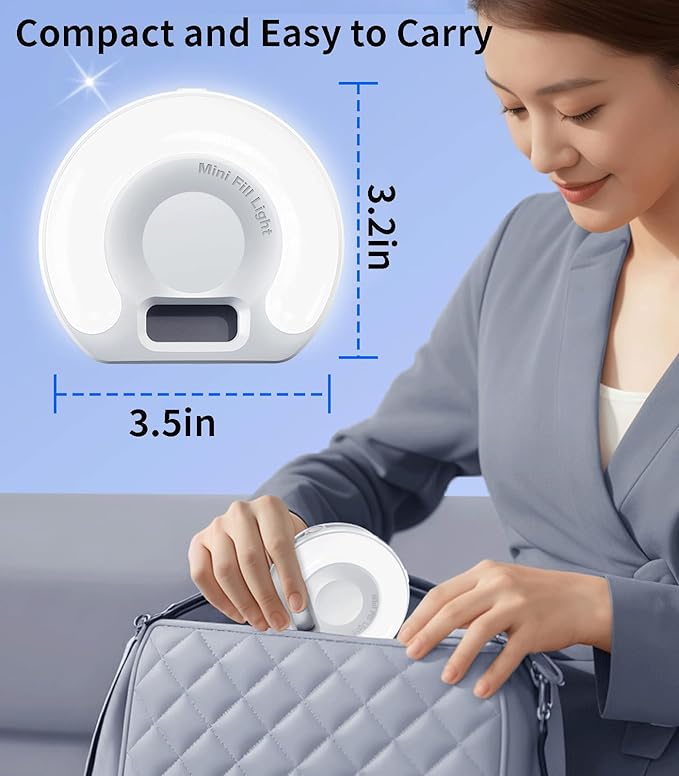 Portable Ring Light for Phone,3 Color Modes Clip On LED Light,Selfie Light for iPhone & Webcam,Adjustable Phone Light Clip for Video Recording, Content Creator,Vlog,Makeup & Video Calls