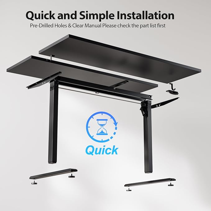 Agilestic Electric Standing Desk, 63 x 28 Inches, Black