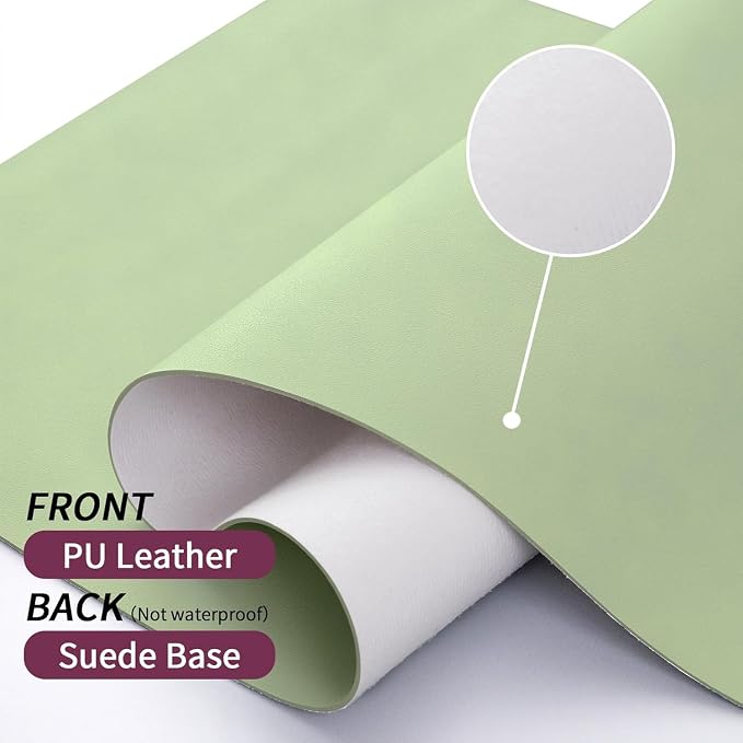 Bloss Leather Desk Pad and Keyboard Wrist Rest, Large Mouse Pad + Keyboard and Mouse Wrist Support, Non-Slip Desk Mat Protector for Office, Home(27.6" x 13.8", Green)