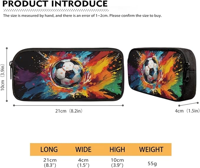 Colorful Soccer Backpack for Boys 8-12 Cool Teen School Backpack Set with Lunch Box and Pencil Bag 15.6 inch Kids Bookbag Set Back to School Supplies