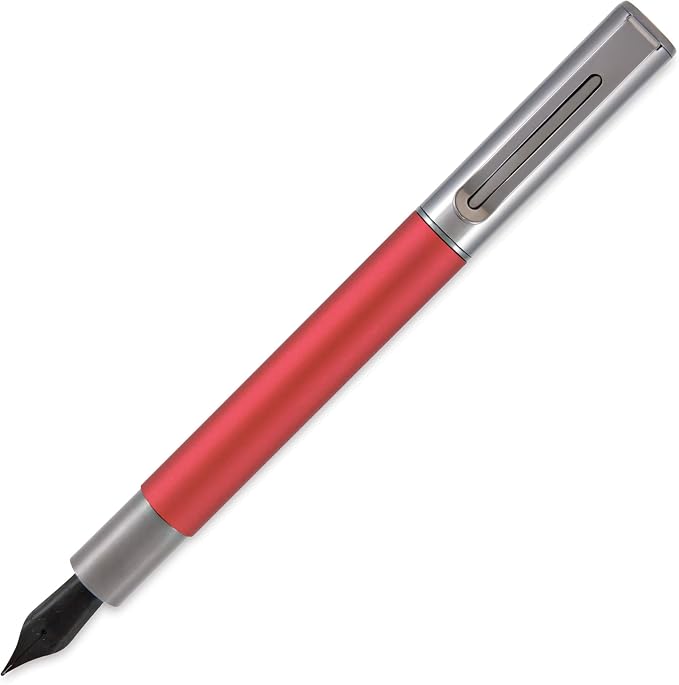 Monteverde USA Ritma Fountain Pen in Red – Fine Nib, Smooth JoWo Stainless Steel, Refillable Ink Cartridge/Converter – Perfect for Everyday Writing & Journaling