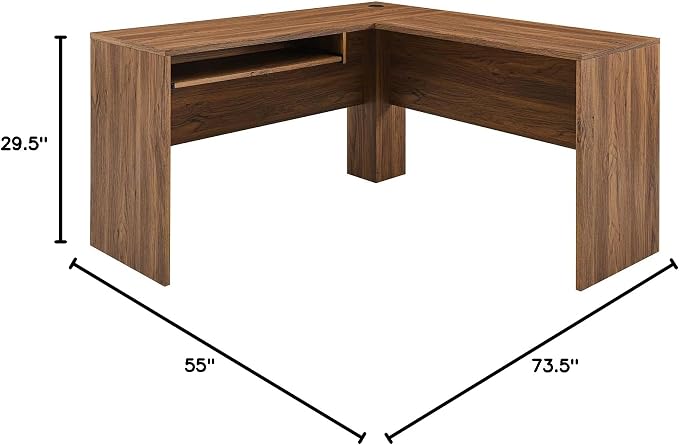 Modway EEI-5822-WAL-WHI Transmit Wood Desk and File Cabinet Set, Walnut White