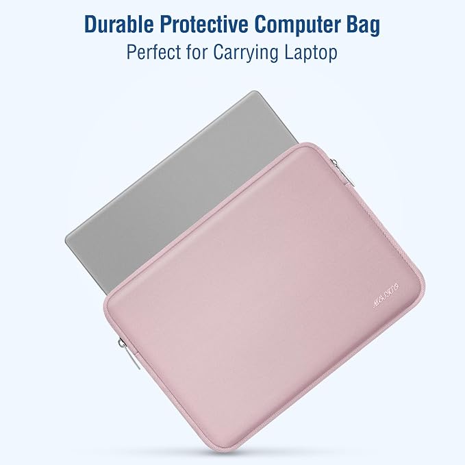 MOSISO Laptop Case 15 inch, 15 inch Laptop Sleeve Bag Compatible with MacBook Air M5 A3448 M4 A3241 M3 A3114 M2 A2941 2026-2023, Dell XPS, Neoprene Computer Sleeve Bag with Small Case, Baby Pink
