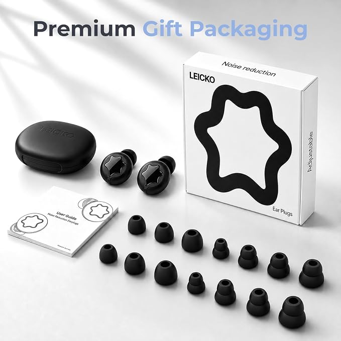 Adjustable Ear Plugs with 3 Noise Relief Modes, Earplugs are Perfect for Focused Work, Sleep, Socializing, Travel and Daily Use, Enabling Multi-Scenario Usage, Reusable Earplugs 14-31 dB Reduction.