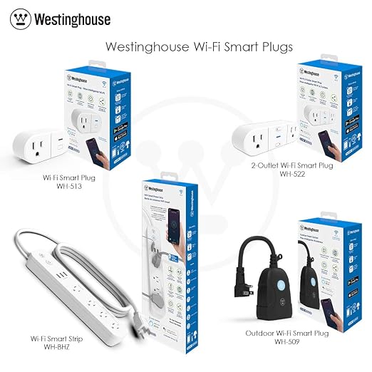 Westinghouse 94013 WH-522 Wi-Fi Smart Plug, Compatible with Alexa, Google Home & IFTT, No Hub Required, White