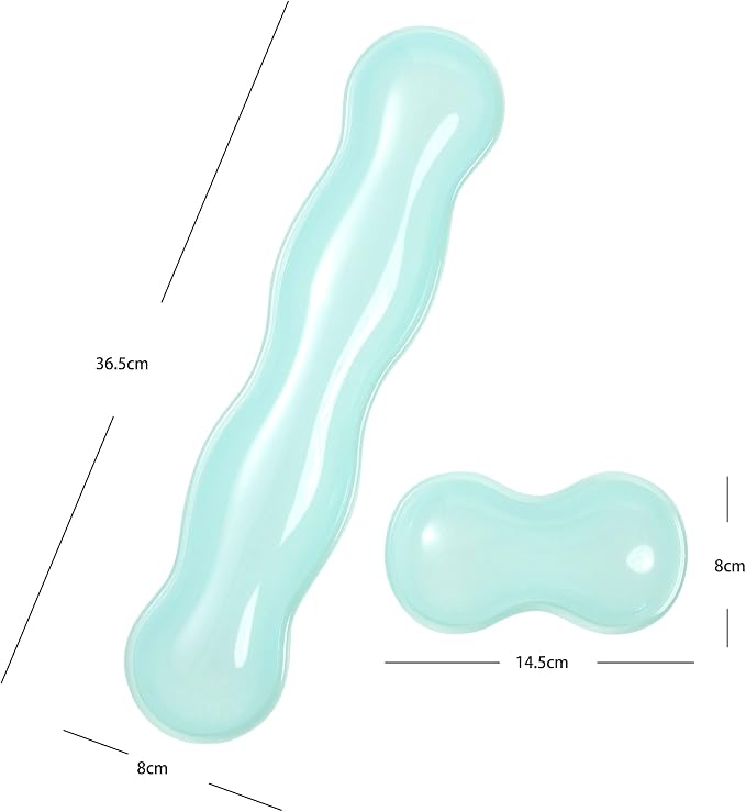 Gel Keyboard and Mouse Wrist Rest Set – Clear Wrist Rest for Computer Keyboard 60%/68%/75%, Comfort & Support for Typing and Gaming(Mint Green)