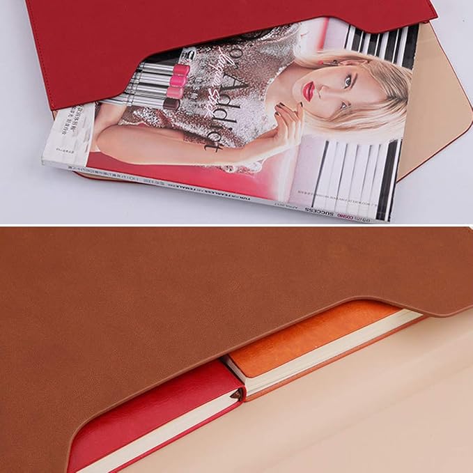 Enyuwlcm PU Leather A4 File Folder Document Holder Waterproof Portfolio Envelope Folder Case with Invisible Magnetic Closure Blue