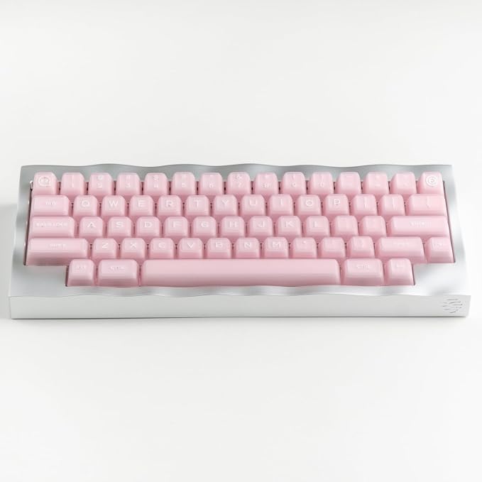 ULTRAEQUIP Keycap Set Pink Jade, 160 Keys RSA Profile PBT Keycaps Double Shot Translucent Custom Set with Split 7U Spacebar for Alice ISO ANSI 60, 75, 80, 95, 100% Mechanical Keyboard