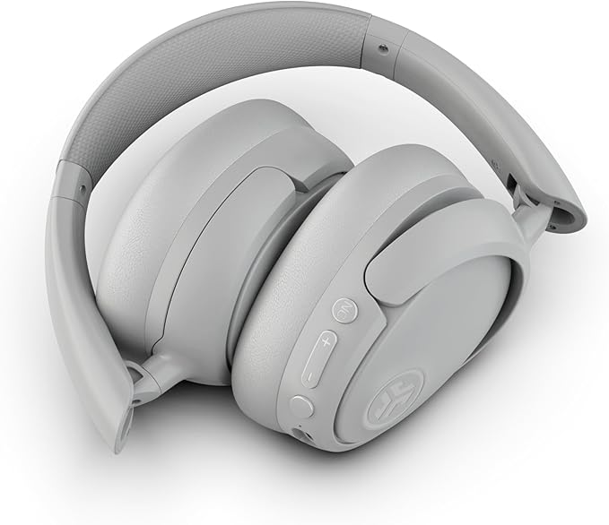 JLab JBuds Lux ANC Wireless Headphones, Cloud White, Hybrid Active Noise Cancelling, Customizable Sound, Spatial Audio Compatible, Premium Over-Ear Bluetooth Headset