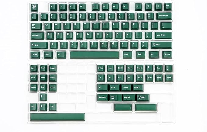 Sumgsn 114 Keys Custom Translucent Double Shot Keycaps Cherry Profile Emeral Green Keycaps Set Fit for Cherry Mx Switches Mechanical Keyboard