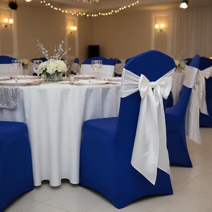 Spandex Dining Chair Cover Covers Slipcovers for Wedding Banquet (Royal Blue)