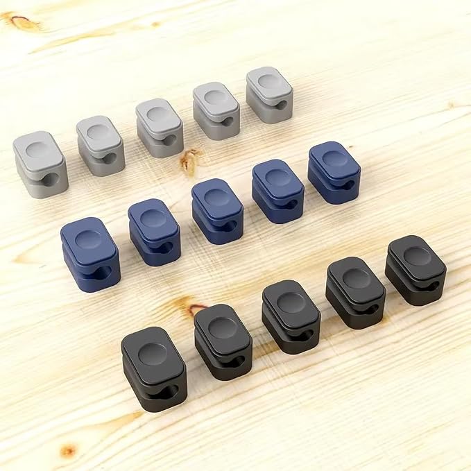 Magnetic Cable Organizer (Minimalist) | Premium Silicone Desktop Cord Management Set | Versatile Magnetic Clips for Home, Office & Workspace | Strong Adhesion, Tidy Desk Solution (Black)