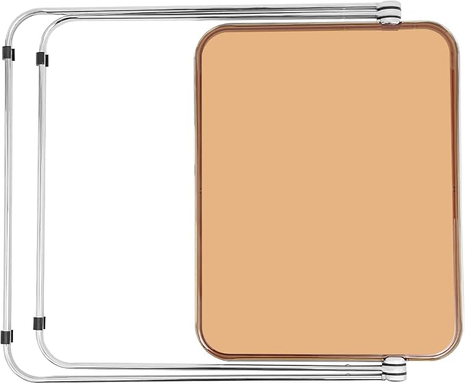 Acrylic Folding Table, 25 * 20 * 27in Compact Writing Desk with Sturdy Metal Frame, Side Table for Small Spaces, Home Office, Small Computer, Snack Dinner on Couch (Clear Tea)