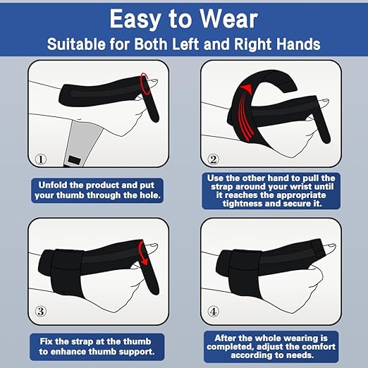 Reversible Thumb & Wrist Stabilizer splint for BlackBerry Thumb, Trigger Finger, Pain Relief, Arthritis, Tendonitis, Sprained and Carpal Tunnel Supporting, Lightweight and Breathable S/M