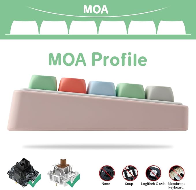 Tsungup MOA Profile Keycaps,126 Keys PBT Cute Funny Smiley Keycaps | Dye-Sublimation Custom Keycap Set with Keycap Puller for Cherry Gateron MX Swithes Mechanical Keyboards