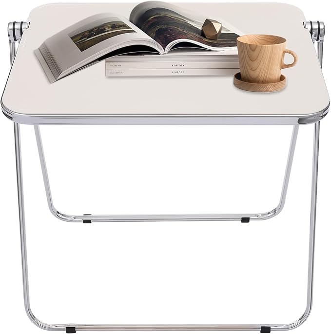 Adjustable Personal Folding Table, 30.3 * 19.68in Small Computer Desk, Acrylic Personal Folding Activity Table for Small Spaces